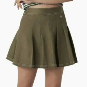 Dickies Green Twill Pleated Skirt